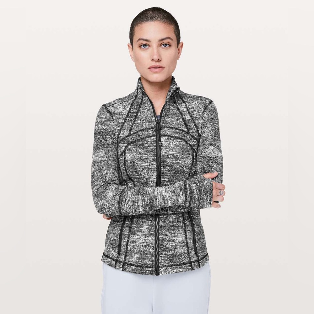 Lululemon Define Jacket Sz 8 Rush Jacquard Black White